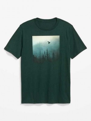 T Shirts Old Navy Soft-Washed Graphique T-Shirt Homme Forest Canopy | 974-CKEWPM