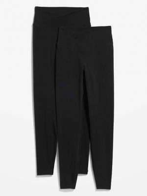 Vêtements De Sport Old Navy 2-Pack Extra High-Waisted PowerChill Crossover 7/8-Length Leggings Femme Noir | 409-JFRHMZ