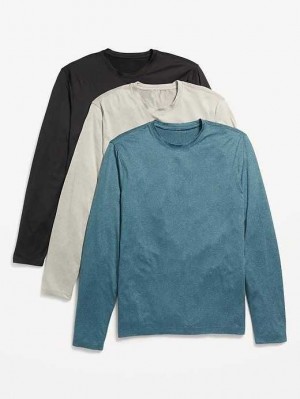 Vêtements De Sport Old Navy Cloud 94 Soft Go-Dry Cool T-Shirt 3-Pack Homme Noir Vert Foncé Grise | 728-RZYSBV