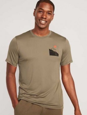 Vêtements De Sport Old Navy Cloud 94 Soft Go-Dry Cool Graphique T-Shirt Homme Palm Tree Chest Graphic | 396-LWFUIN