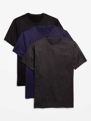 Vêtements De Sport Old Navy Cloud 94 Soft Go-Dry Cool T-Shirt 3-Pack Homme Noir Bleu Marine | 356-AJCRXN
