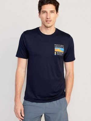 Vêtements De Sport Old Navy Cloud 94 Soft Go-Dry Cool Graphique T-Shirt Homme Bleu Marine | 896-RCNJUP
