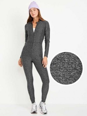 Vêtements De Sport Old Navy Cloud+ Long-Sleeve Zip Bodysuit Femme Grise Foncé | 893-HIPNUE