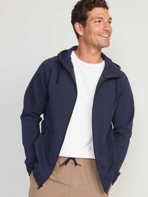 Vêtements De Sport Old Navy Dynamic Fleece Hidden-Pocket Zip Hoodie Homme Bleu Marine | 637-EPHFUL