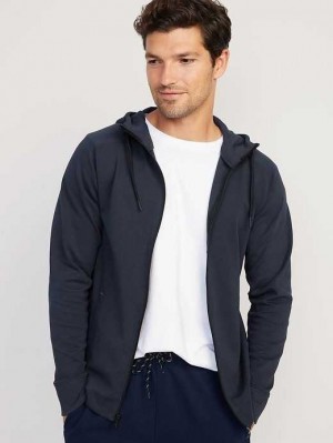 Vêtements De Sport Old Navy Dynamic Fleece Hidden-Pocket Zip Hoodie Homme Bleu Marine | 425-CGXLRH