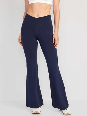 Vêtements De Sport Old Navy Extra High-Waisted PowerChill Super-Flare Pants Femme Bleu Marine | 801-JSEDNK