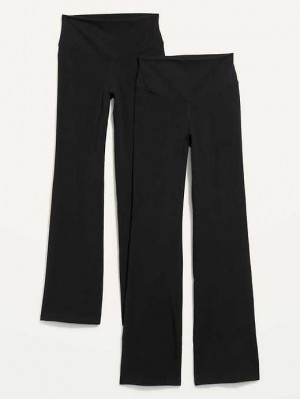 Vêtements De Sport Old Navy Extra High-Waisted PowerChill Boot-Cut Yoga Pants 2-Pack Femme Noir | 659-HACIKQ