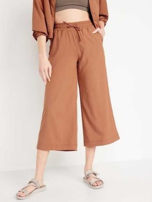Vêtements De Sport Old Navy Extra High-Waisted StretchTech Cropped Larges-Leg Pants Femme Warm Hickory | 528-OMHNPU