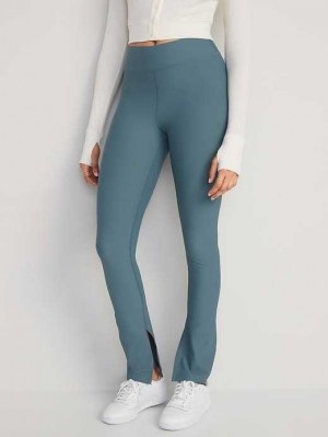 Vêtements De Sport Old Navy Extra High-Waisted PowerSoft Rib-Knit Flare Leggings Femme Ocean Shale | 437-XAGKMH