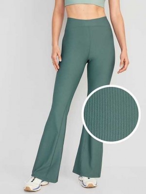 Vêtements De Sport Old Navy Extra High-Waisted PowerSoft Rib-Knit Super Flare Leggings Femme Grise | 289-OEMXAQ