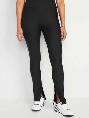 Vêtements De Sport Old Navy Extra High-Waisted PowerSoft Rib-Knit Flare Leggings Femme Noir | 871-HFESQD