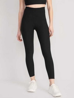 Vêtements De Sport Old Navy Extra High-Waisted PowerLite Lycra ADAPTIV 7/8 Leggings Femme Noir | 839-OXPSIQ