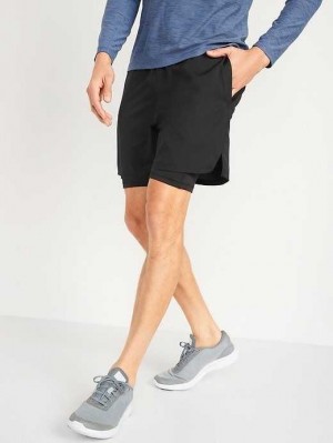 Vêtements De Sport Old Navy Go 2-in-1 Workout Shorts + Base Layer Homme Noir | 268-VDIYWT