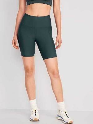 Vêtements De Sport Old Navy High-Waisted PowerSoft Vélo Shorts Femme Vert Foncé | 763-KORUDH