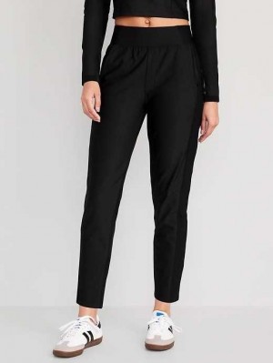 Vêtements De Sport Old Navy High-Waisted PowerSoft Combination Taper Pants Femme Noir | 691-USGEWL