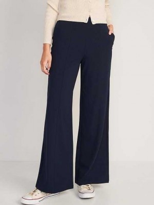 Vêtements De Sport Old Navy High-Waisted PowerSoft Larges-Leg Pants Femme Bleu Marine | 670-VMKEFP