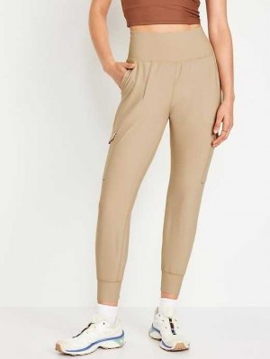 Vêtements De Sport Old Navy High-Waisted PowerSoft Cargo Joggers Femme Beige | 391-HZNVJR