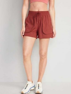 Vêtements De Sport Old Navy High-Waisted StretchTech Shorts Femme Rose | 785-BPITAK