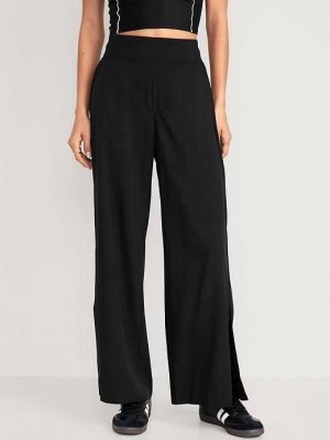 Vêtements De Sport Old Navy High-Waisted StretchTech Split-Hem Larges-Leg Pants Femme Noir | 627-EODHFV
