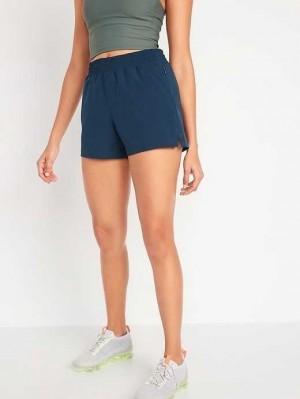 Vêtements De Sport Old Navy High-Waisted StretchTech Shorts Femme Nautical Twilight | 571-VFLZWG