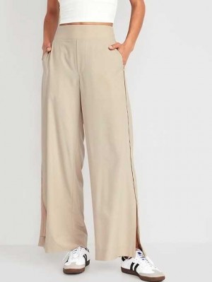 Vêtements De Sport Old Navy High-Waisted StretchTech Split-Hem Larges-Leg Pants Femme Grise | 945-UYLDXZ