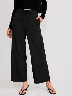 Vêtements De Sport Old Navy High-Waisted StretchTech Larges-Leg Cargo Pants Femme Noir | 481-OYRJQX