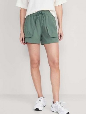 Vêtements De Sport Old Navy High-Waisted StretchTech Shorts Femme Vert | 437-EOHSRF