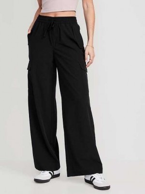 Vêtements De Sport Old Navy High-Waisted StretchTech Larges-Leg Cargo Pants Femme Noir | 275-GSBJQO