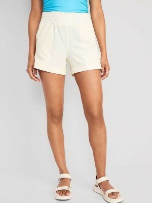Vêtements De Sport Old Navy High-Waisted StretchTech Pull-On Shorts Femme Creme De La Creme | 170-QZYAJS