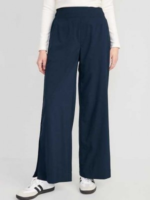 Vêtements De Sport Old Navy High-Waisted StretchTech Split-Hem Larges-Leg Pants Femme Bleu Marine | 097-ANTYLE