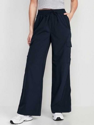 Vêtements De Sport Old Navy High-Waisted StretchTech Larges-Leg Cargo Pants Femme Bleu Marine | 830-VTEGXP