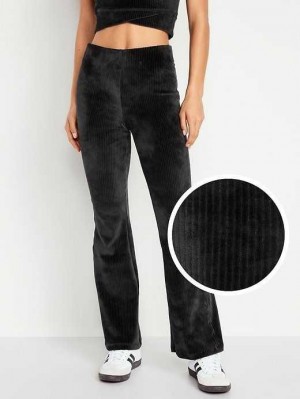 Vêtements De Sport Old Navy High-Waisted Velvet Performance Flare Pants Femme Noir | 952-SPXTBZ