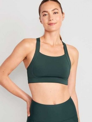 Vêtements De Sport Old Navy High Support PowerSoft Convertible Sports Bra Femme Vert Foncé | 569-GLTHEB