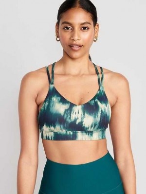 Vêtements De Sport Old Navy Light Support Lanières V-Neck Sports Bra Femme Vert | 726-HPFXDI