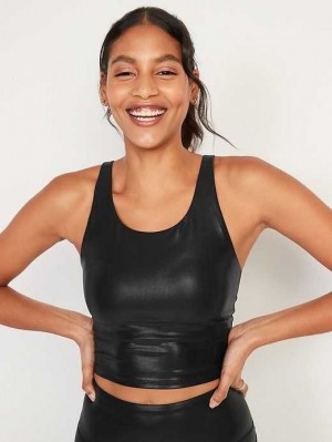 Vêtements De Sport Old Navy Light Support PowerSoft Adjustable Longline Sports Bra Femme Noir | 719-XJLZSF