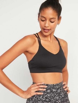 Vêtements De Sport Old Navy Light Support Lanières V-Neck Sports Bra Femme Noir | 697-THJWPB