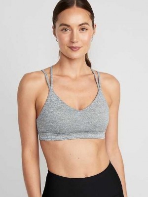 Vêtements De Sport Old Navy Light Support Lanières V-Neck Sports Bra Femme Grise | 637-KZWXPE