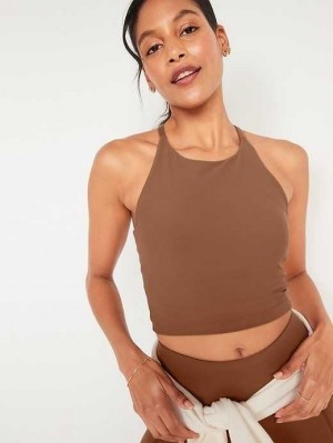 Vêtements De Sport Old Navy Light Support PowerSoft Longline Sports Bra Femme Date Palm | 634-VZJGCF