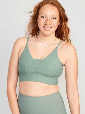 Vêtements De Sport Old Navy Light Support PowerSoft Textured-Rib Sports Bra Femme Rainy Season | 621-IBLOPF