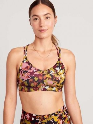 Vêtements De Sport Old Navy Light Support Lanières V-Neck Sports Bra Femme Marron | 360-HSVQOL