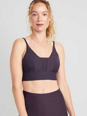 Vêtements De Sport Old Navy Light Support PowerSoft Textured-Rib Sports Bra Femme Nebula | 085-PAWVXF