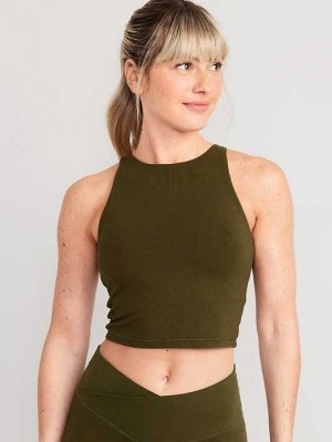 Vêtements De Sport Old Navy Light Support PowerChill Longline Sports Bra Femme Conifer | 836-BRIFCP