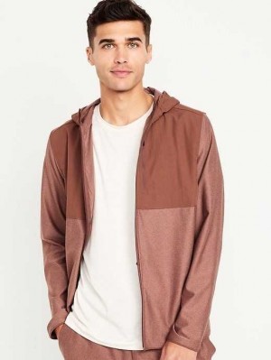Vêtements De Sport Old Navy Mixed Materiel Full-Zip Hoodie Homme Rose | 874-PXRAOY