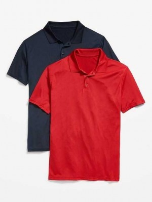 Vêtements De Sport Old Navy Performance Core Polo 2-Pack Homme Rouge | 764-YOFALZ