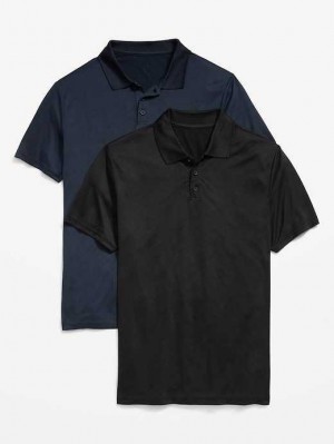 Vêtements De Sport Old Navy Performance Core Polo 2-Pack Homme Bleu Marine | 039-VXAZER