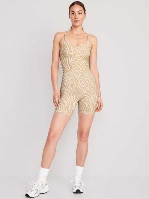 Vêtements De Sport Old Navy PowerChill Racerback Bodysuit Femme Zebra | 769-ERVMDH