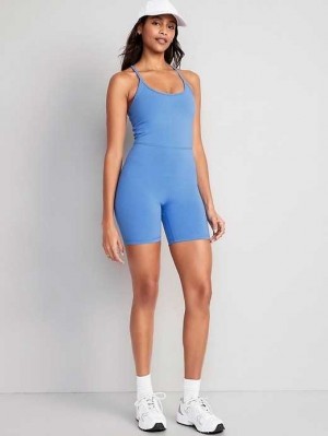 Vêtements De Sport Old Navy PowerChill Racerback Bodysuit Femme Bleu | 918-EKAGIN
