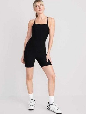 Vêtements De Sport Old Navy PowerLite Lycra ADAPTIV Corta Bodysuit Femme Noir | 421-HVEFPD