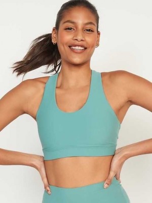 Vêtements De Sport Old Navy PowerSoft Cross-Back Sports Bra Femme Vert Foncé | 620-BOAIGS