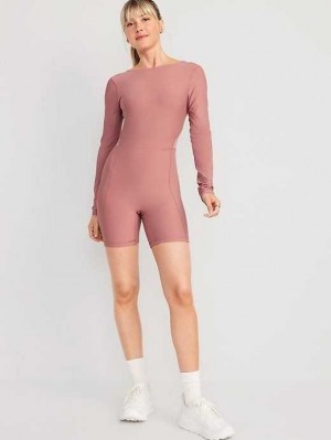 Vêtements De Sport Old Navy PowerSoft Long-Sleeve Bodysuit Femme Woodrose | 570-UDYKXN